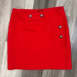 ETCETERA Women's Skirt Bold Bright Red Detailed Buttons Size 8 Casual,Party Vibe